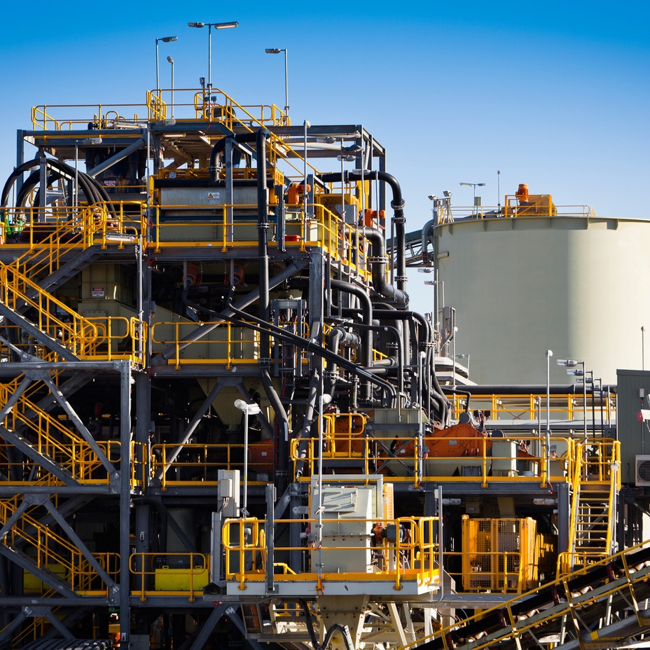 Verwerkingsinstallatie bij een lithiummijn in Australië