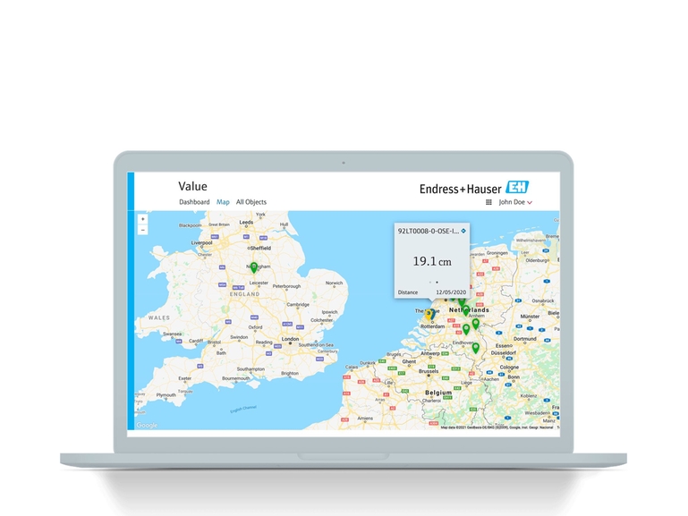 Netilion Value: notebook screenshot of the IIoT based data monitoring service's interface