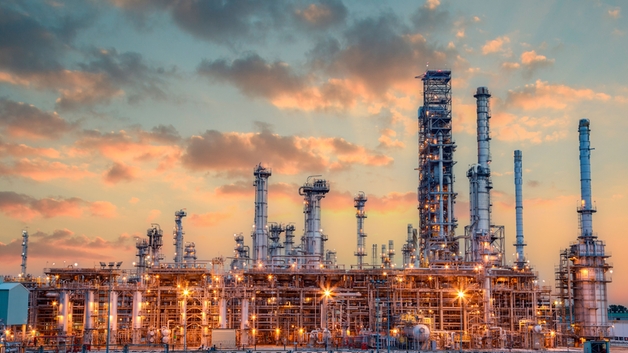 View on oil refinery