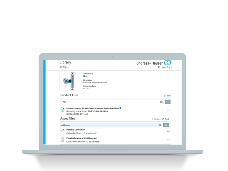 Netilion Library: Screenshot of the IIoT base file management service's laptop interface