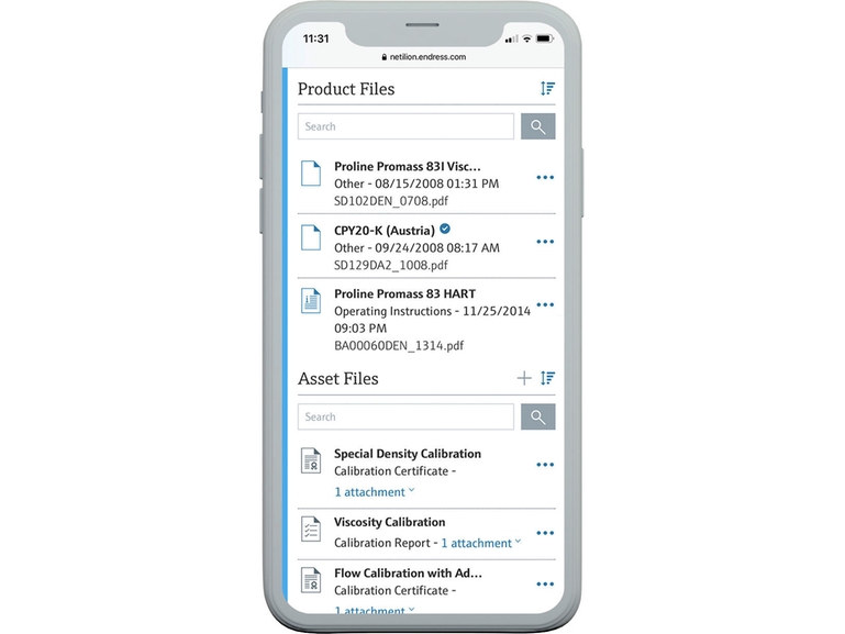 Netilion Library: Screenshot of the IIoT file management service