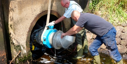 Inline kalibratie op een RWZI met behulp van de pneumatische proces connector