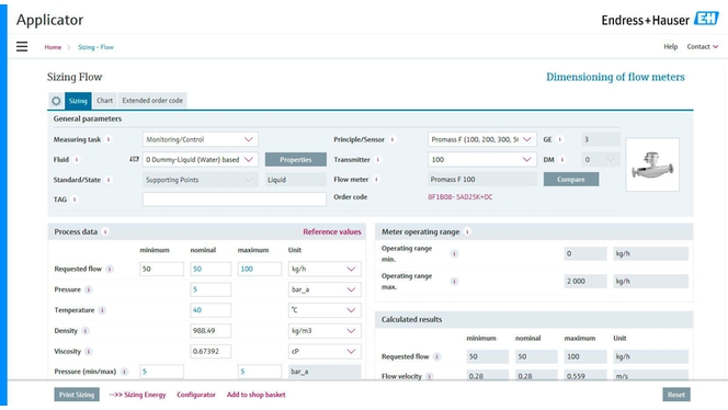 Screenshot van Applicator voor de maatvoering.
