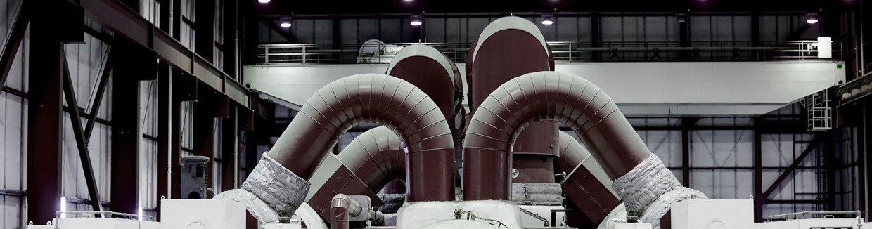 Turbine in een kolengestookte energiecentrale