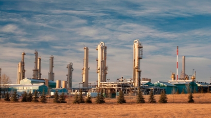 Aardgasfabriek in Alberta, Canada