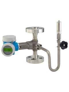 Prowirl O 200 met gemonteerde drukmeter voor stoom