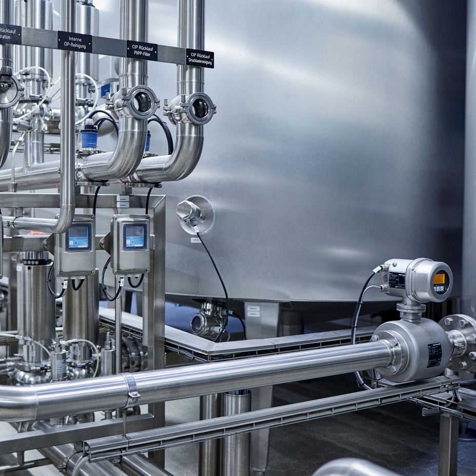 Clean-in-place proces met inline-meetinstrumenten