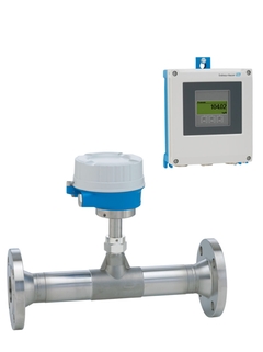 Proline t-mass F 500 met aluminium aansluitbehuizing en transmitter op afstand
