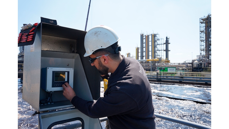 Aan het werk op het terrein van Tata Steel